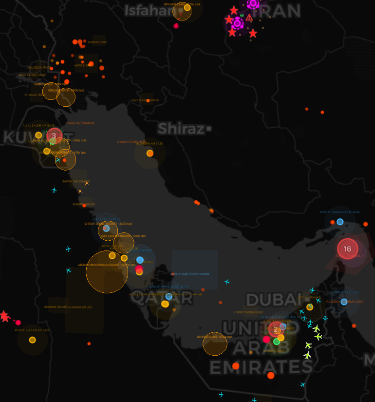 Refineries across Qatar and the UAE